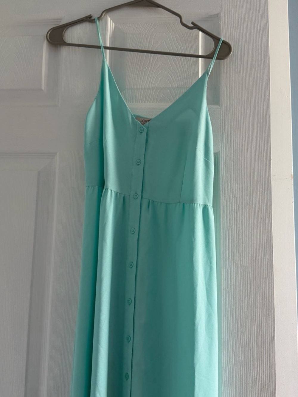 LOFT Mint Green Button-Front Midi Sundress